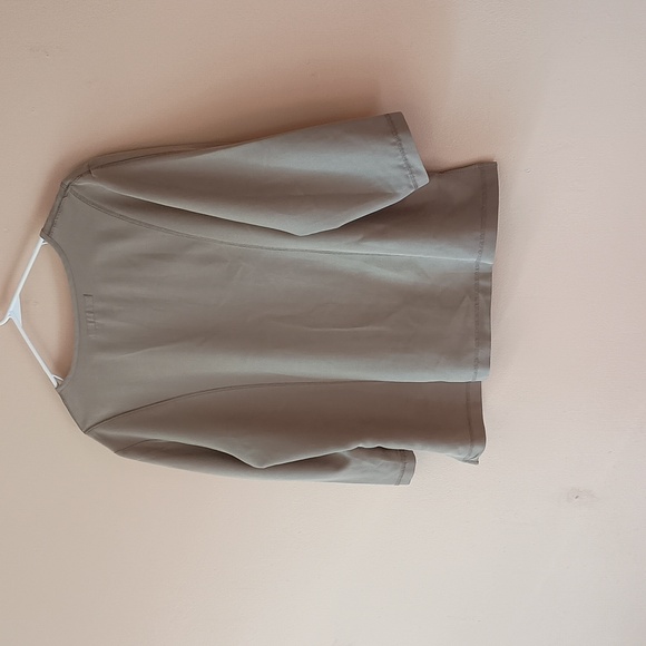 Tan texture-blocked button down top, XL - Picture 4 of 4